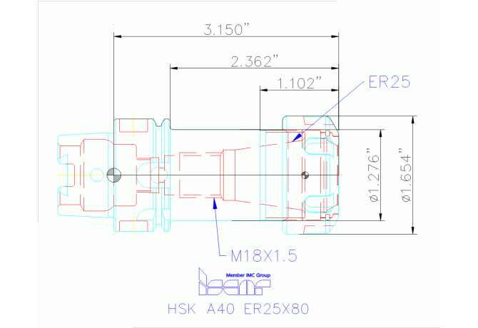 HSK A40 ER25X80