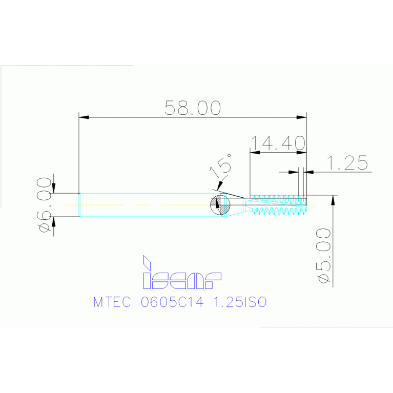MTEC 0605C14 1.25ISO IC908