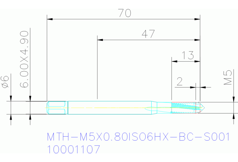 MTH-M5X0.80ISO6HX-BC-S001