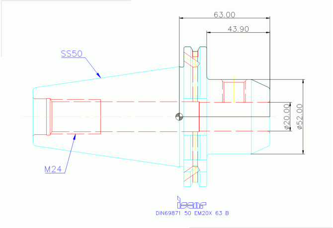 DIN69871 50 EM20X 63 B