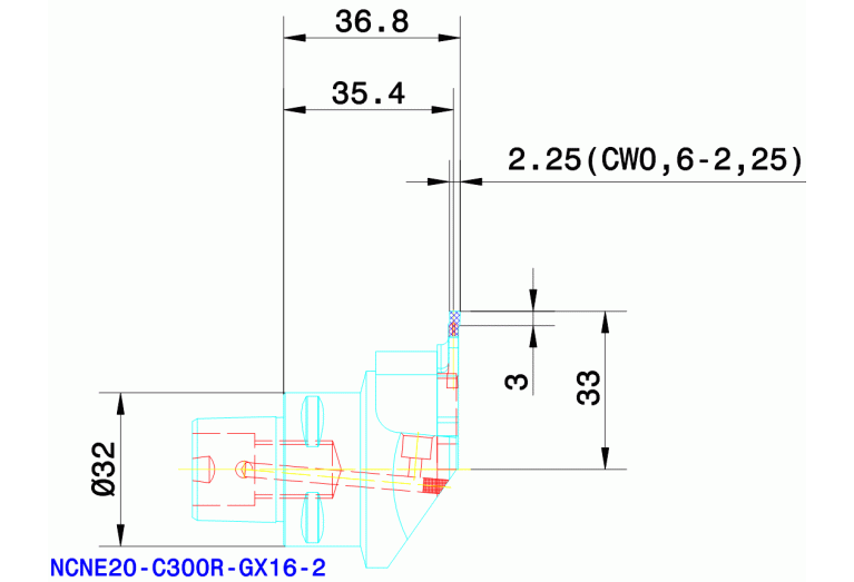 NCNE20-C300R-GX16-2
