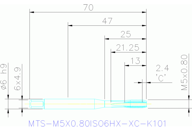 MTS-M5X0.80ISO6HX-XC-K101