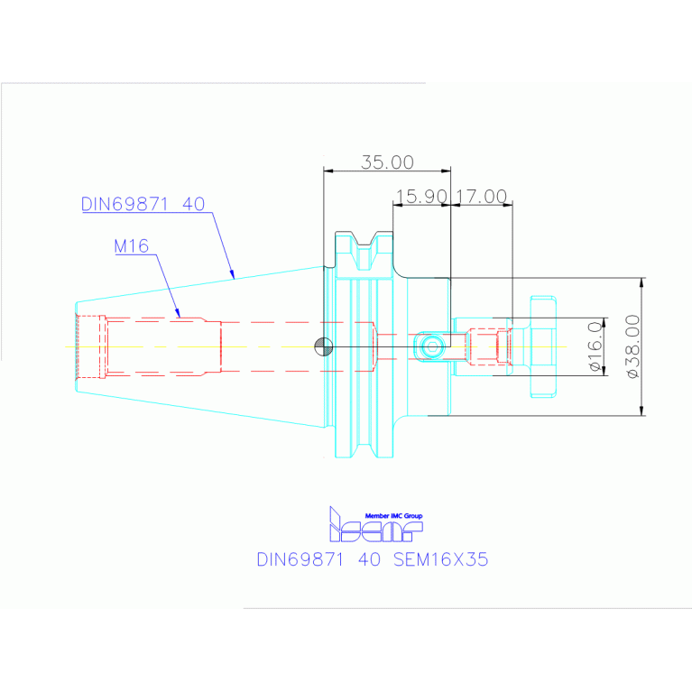 DIN69871 40 SEM16X35