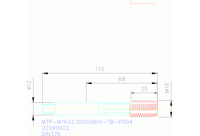 MTP-M16X2.00ISO6HX-TB-P004
