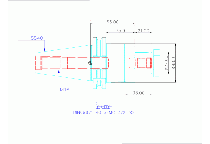 DIN69871 40 SEMC 27X 55