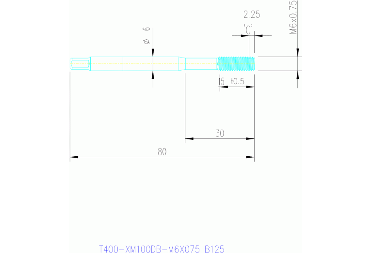 T400-XM100DB-M6X075 B125