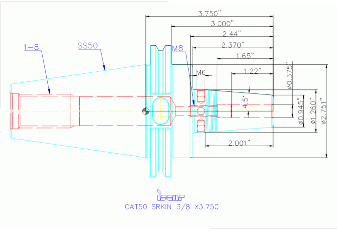 CAT50 SRKIN 3/8 X3.750