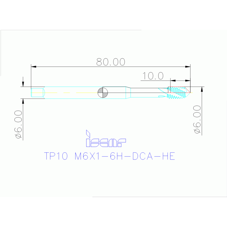 TP10 M6X1-6H-DCA-HE