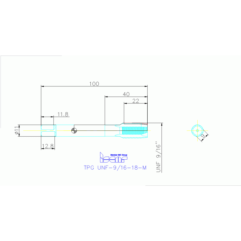 TPG UNF-9/16-18-M HE