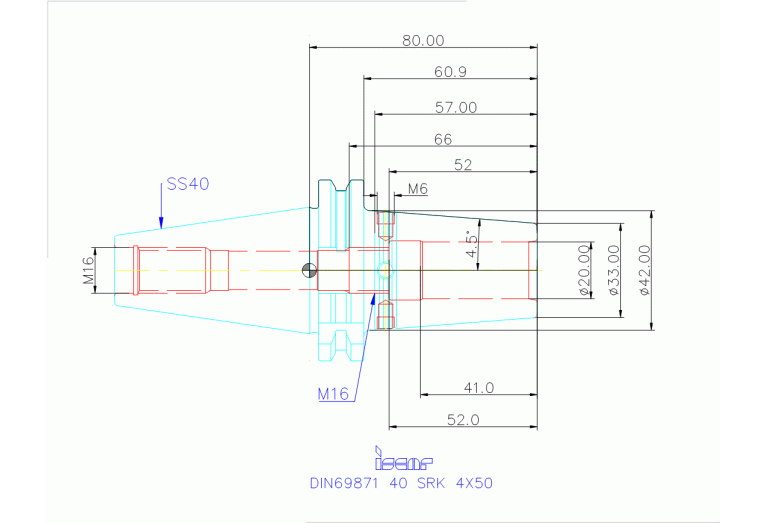 DIN69871 40 SRKIN 20X80