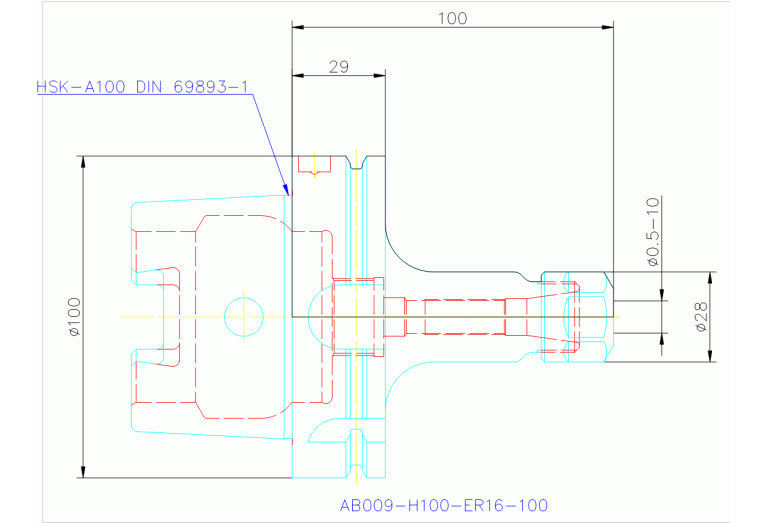 AB009-H100-ER16-100