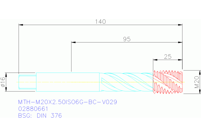MTH-M20X2.50ISO6G-BC-V029