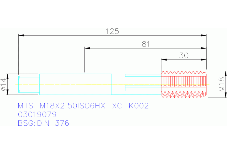 MTS-M18X2.50ISO6HX-XC-K002