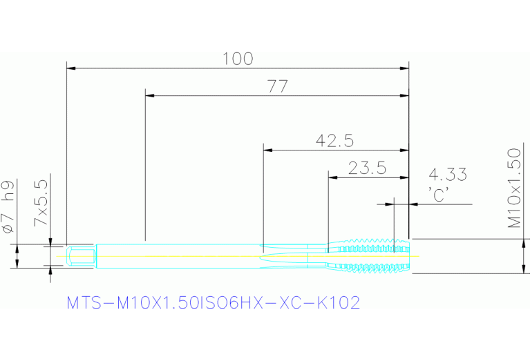 MTS-M10X1.50ISO6HX-XC-K102