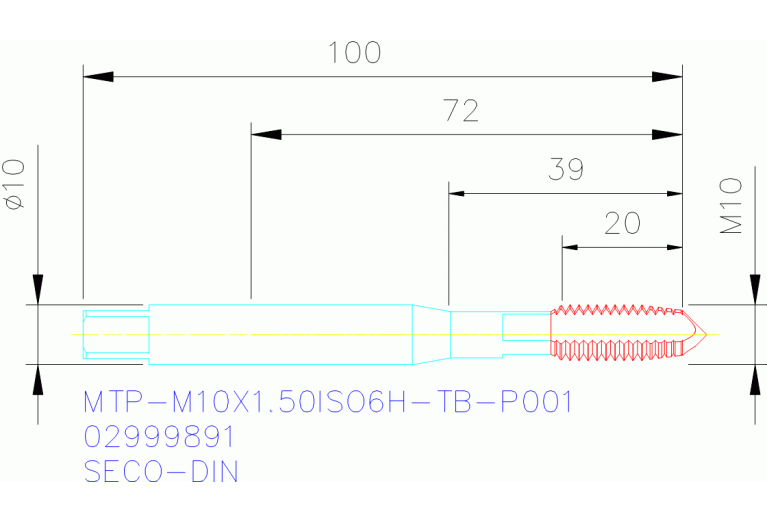 MTP-M10X1.50ISO6H-TB-P001