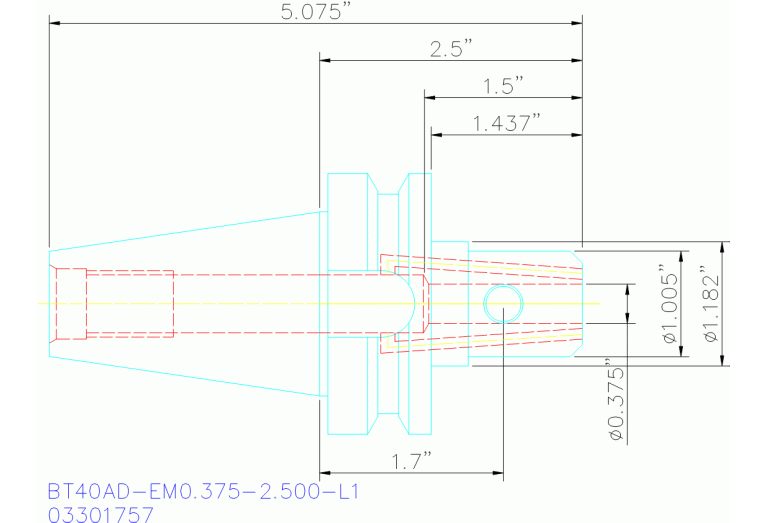 BT40AD-EM0.375-2.500-L1