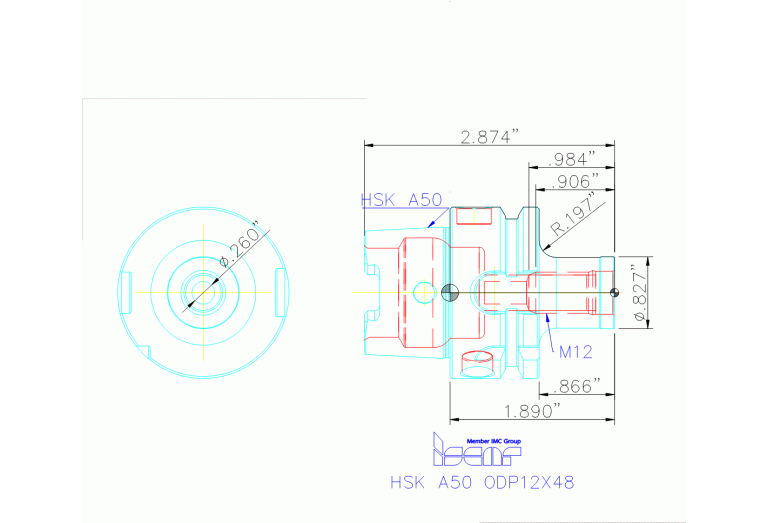 HSK A50 ODP12X48