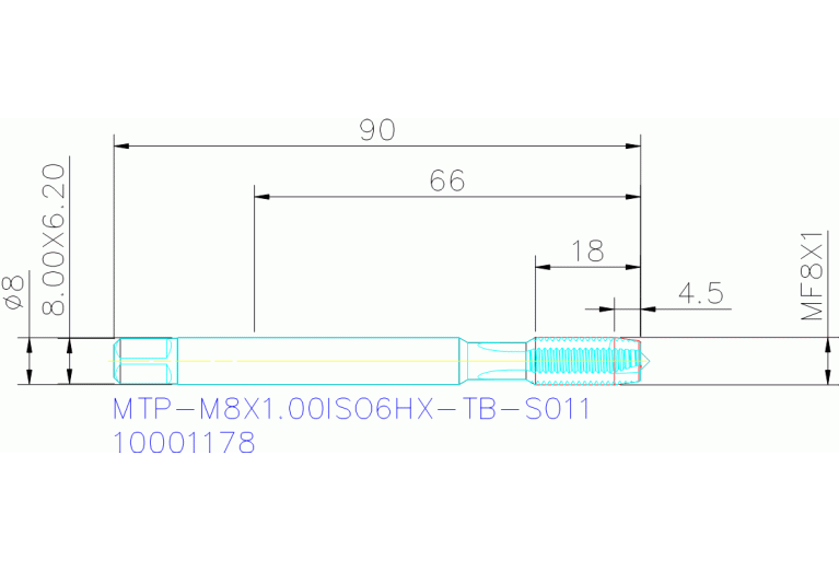 MTP-M8X1.00ISO6HX-TB-S011