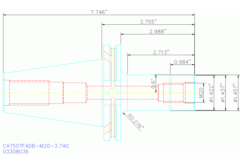 CAT50TFADB-M20-3.740