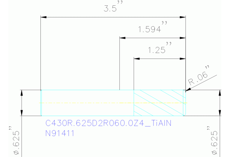 C430R.625D2R060.0Z4 TIALN