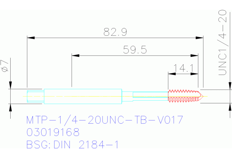 MTP-1/4-20UNC-TB-V017