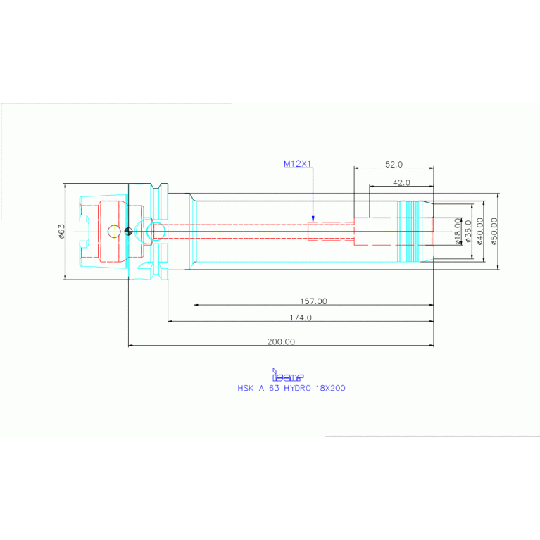 HSK A 63 HYDRO 18X200
