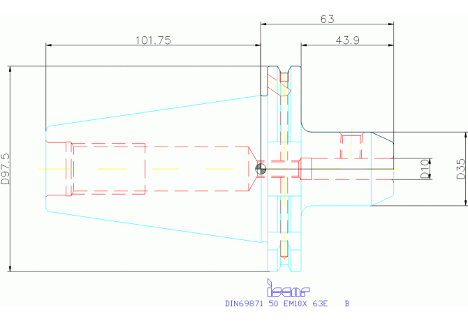 DIN69871 50 EM10X 63E B