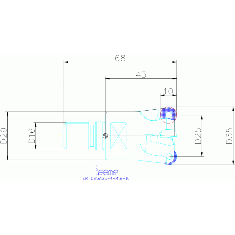 ER D25A35-4-M16-10