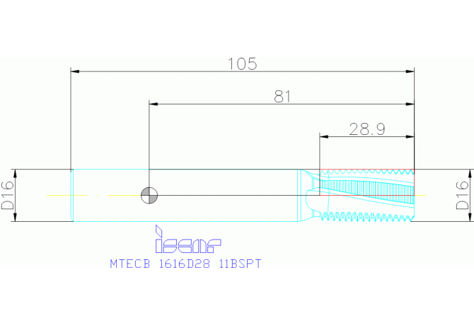 MTECB 1616D28 11BSPT IC908