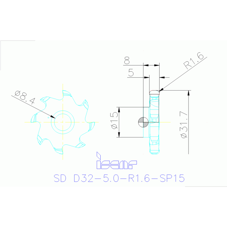 SD D32-5.0-R1.6-SP15 IC908