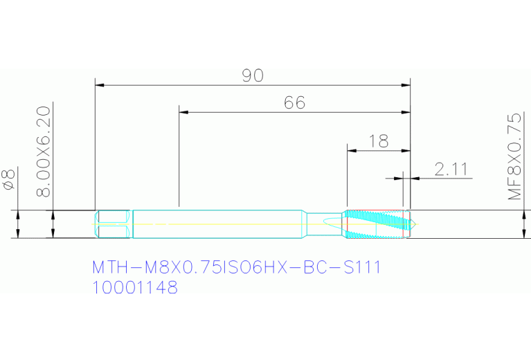 MTH-M8X0.75ISO6HX-BC-S111