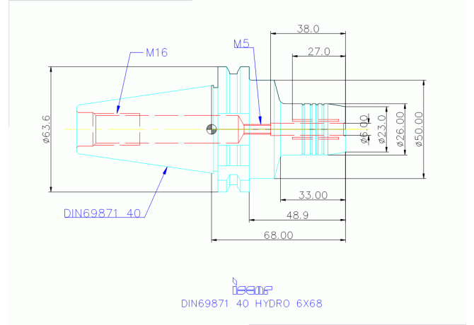 DIN69871 40 HYDRO 6X68