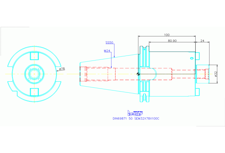 DIN69871 50 SEM32X78X100C
