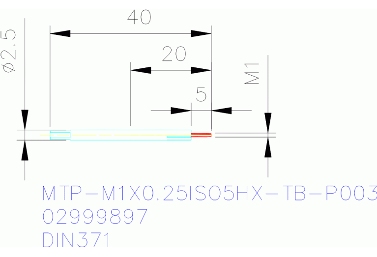 MTP-M1X0.25ISO5HX-TB-P003