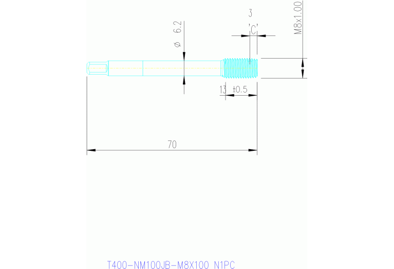 T400-NM100JB-M8X100 N1PC