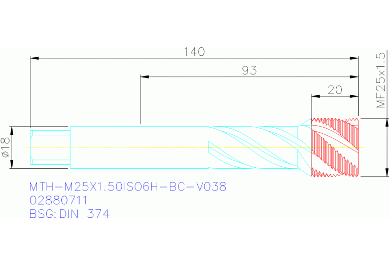 MTH-M25X1.50ISO6H-BC-V038
