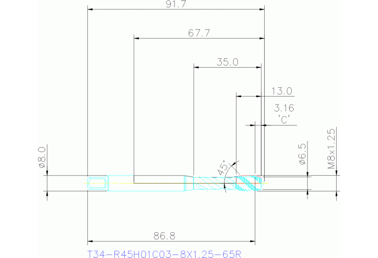 T34-R45H01C03-8X1.25-65R