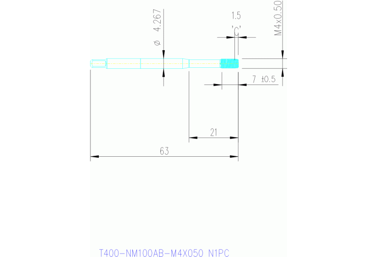 T400-NM100AB-M4X050 N1PC