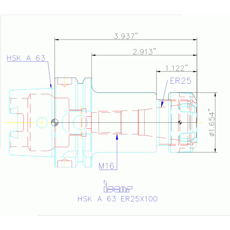 HSK A63 ER25X100