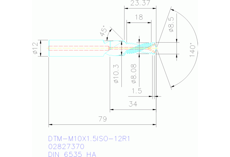 DTM-M10X1.5ISO-12R1