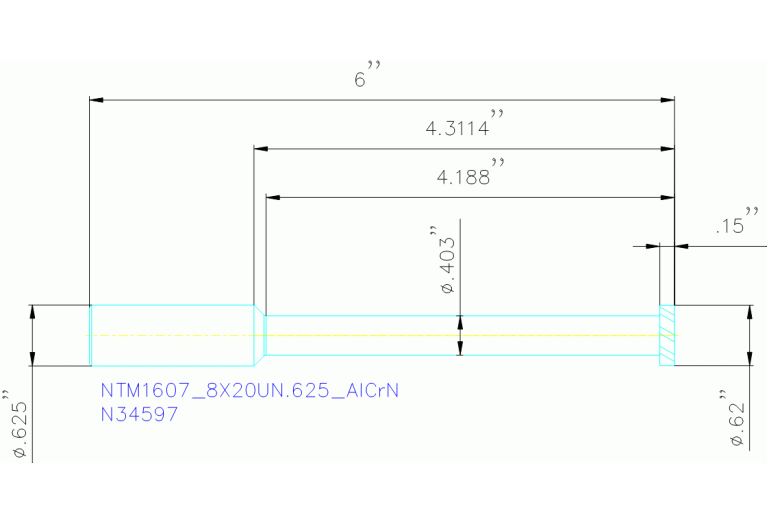 NTM1607/8X20UN.625 ALCRN