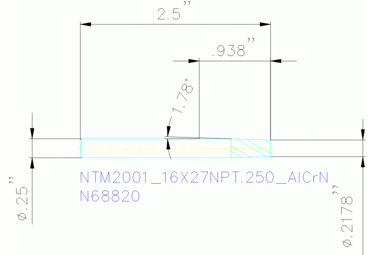 NTM2001/16X27NPT.250 ALCRN