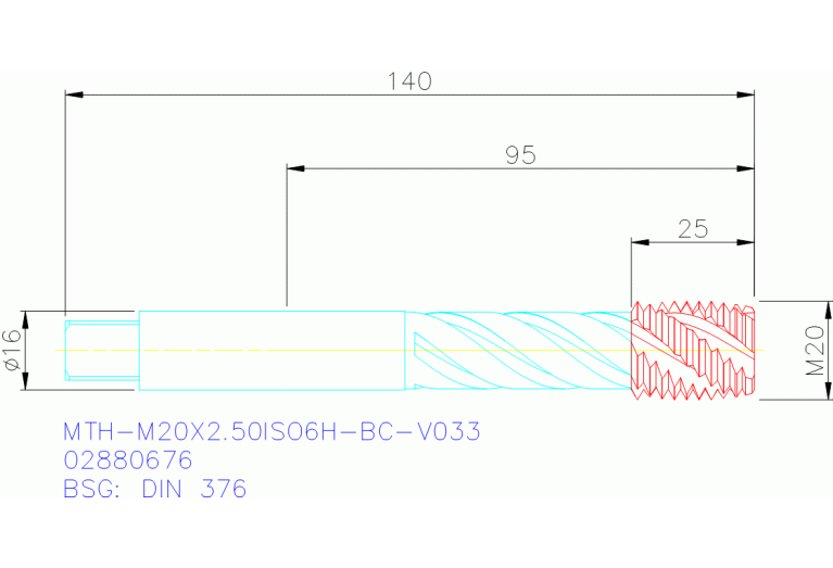 MTH-M20X2.50ISO6H-BC-V033