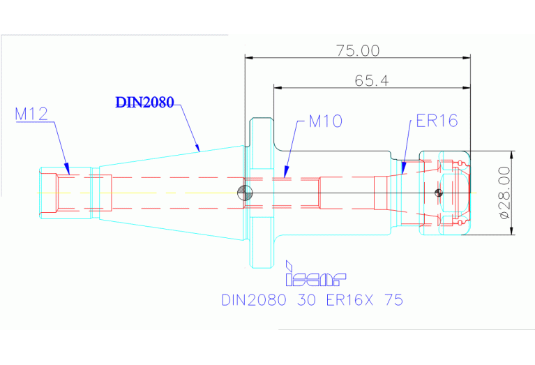 DIN2080 30 ER16X 75