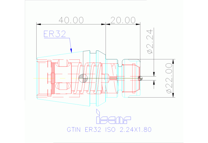 GTIN ER32 ISO 2.24X1.80