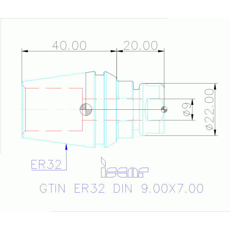 GTIN ER32 DIN 9.00X7.00