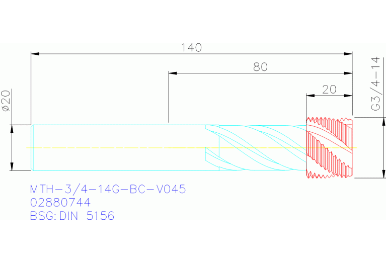 MTH-3/4-14G-BC-V045