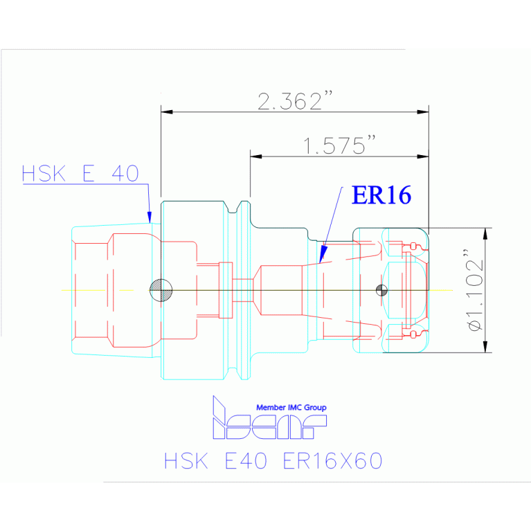 HSK E40 ER16X60