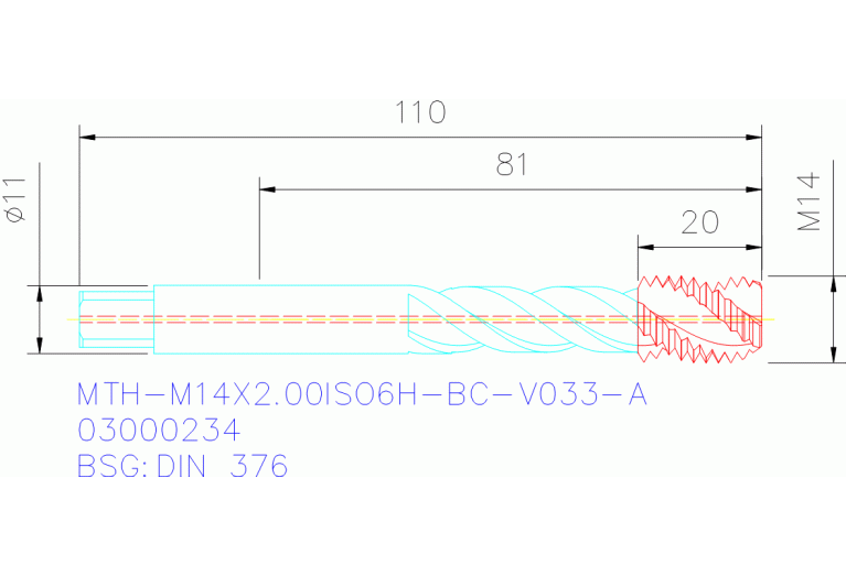 MTH-M14X2.00ISO6H-BC-V033-A