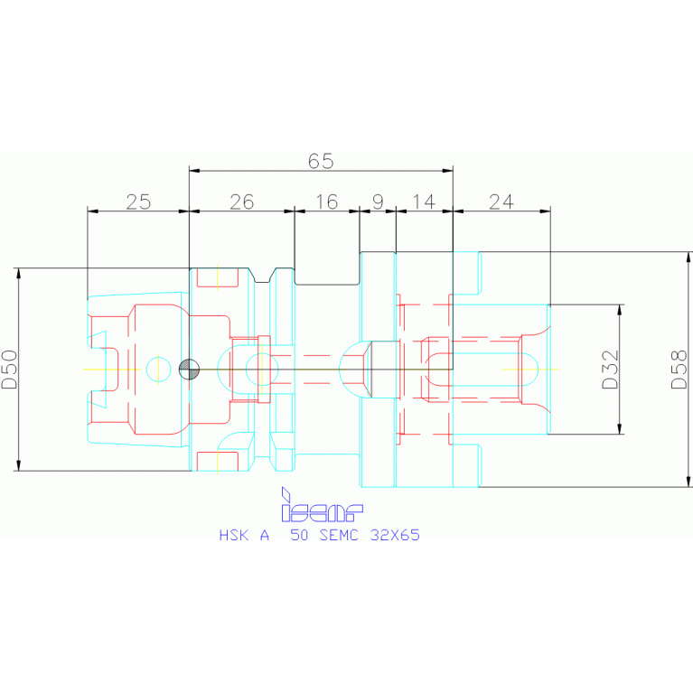 HSK A 50 SEMC 32X65